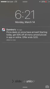 Dominos Push Notification